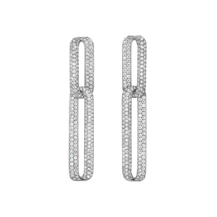 INSIDE/OUT 5.17ct Diamond Drop Link Earrings in 18K White Gold