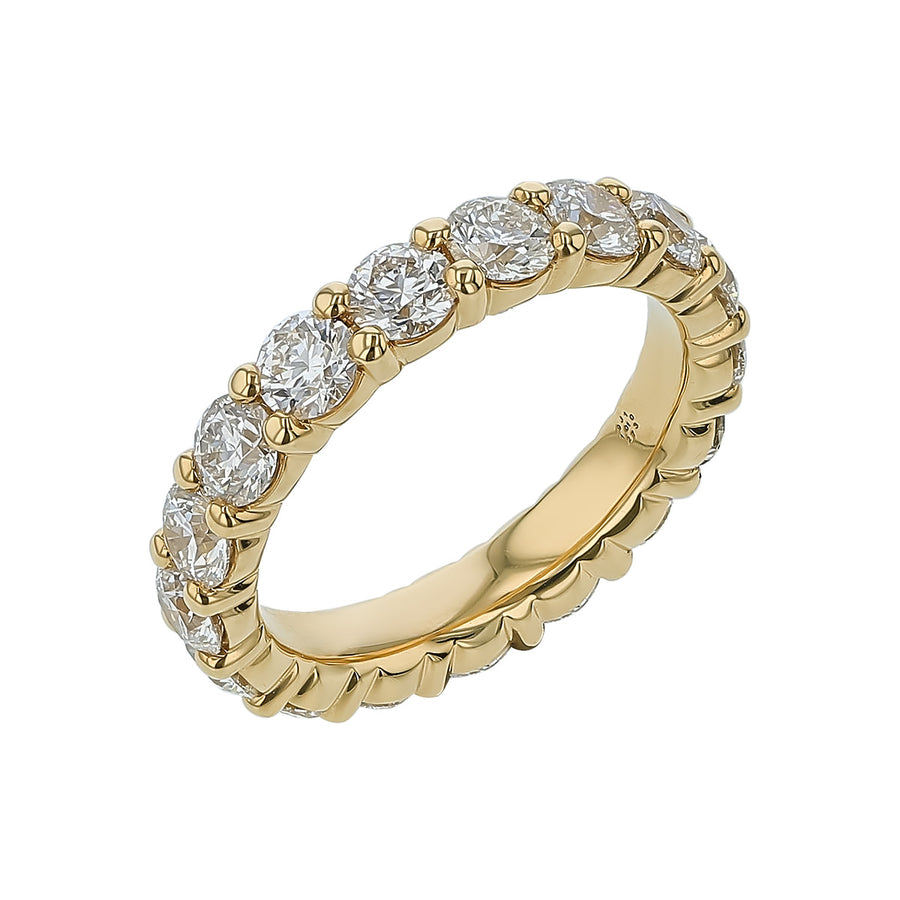 Signature 3.32-3.47ct Diamond Eternity Band in 18K Yellow Gold, size 6.5