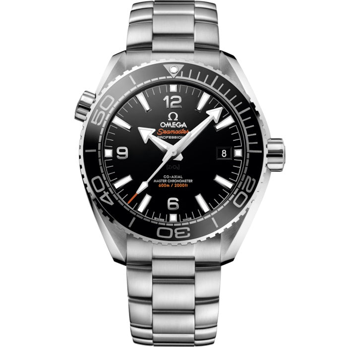 43.5mm Seamaster Planet Ocean 600M Watch with Black Dial in Stainless Steel, Bracelet