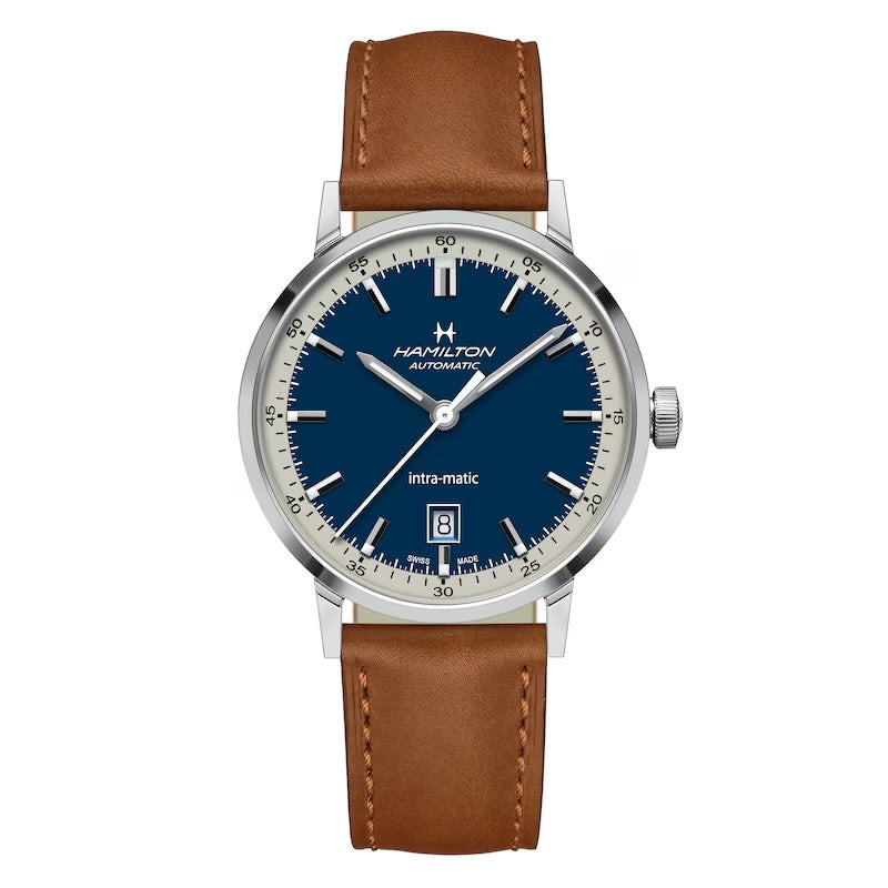 40mm American Classic Intra-Matic Auto Watch with Blue Dial in Stainless Steel, Strap