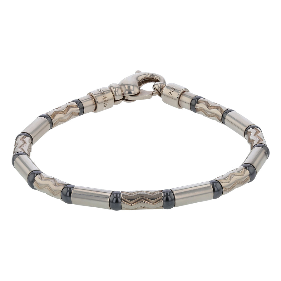 Tiffany and Co 4.5mm Vintage Hematite Bracelet in Sterling Silver