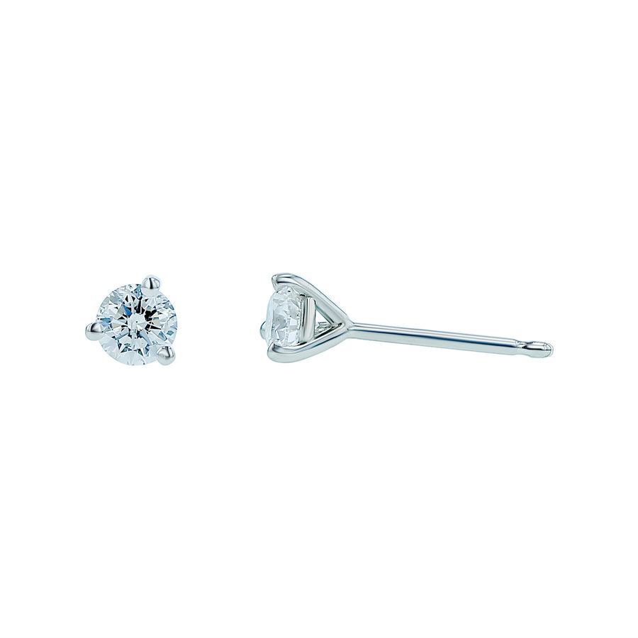 0.40ct Diamond 3 Prong Martini Stud Earring in 14K White Gold