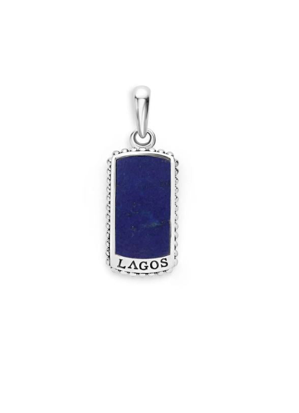 Anthem Lapis Tag Pendant without Chain in Sterling Silver