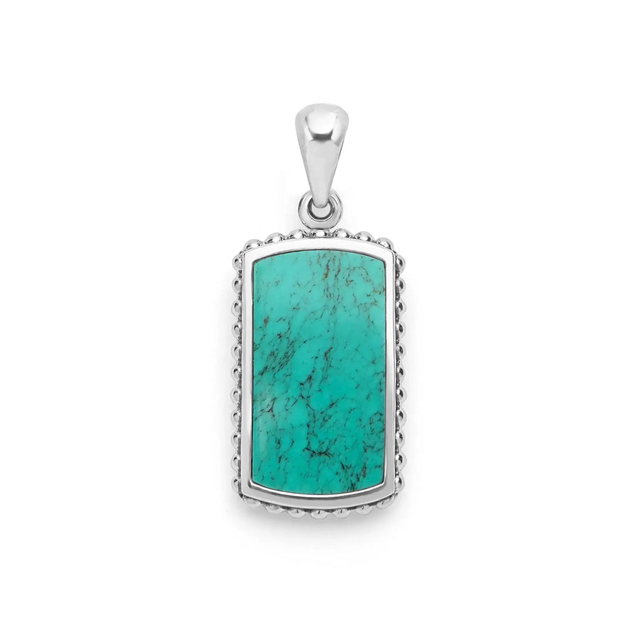 Anthem Turquoise 34x14mm ID Tag Pendant in Sterling Silver