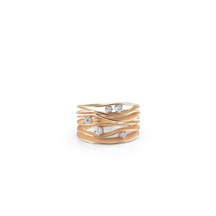 Dune 0.28ct Diamond Ring in 18K Orange Apricot Gold, size 6.75