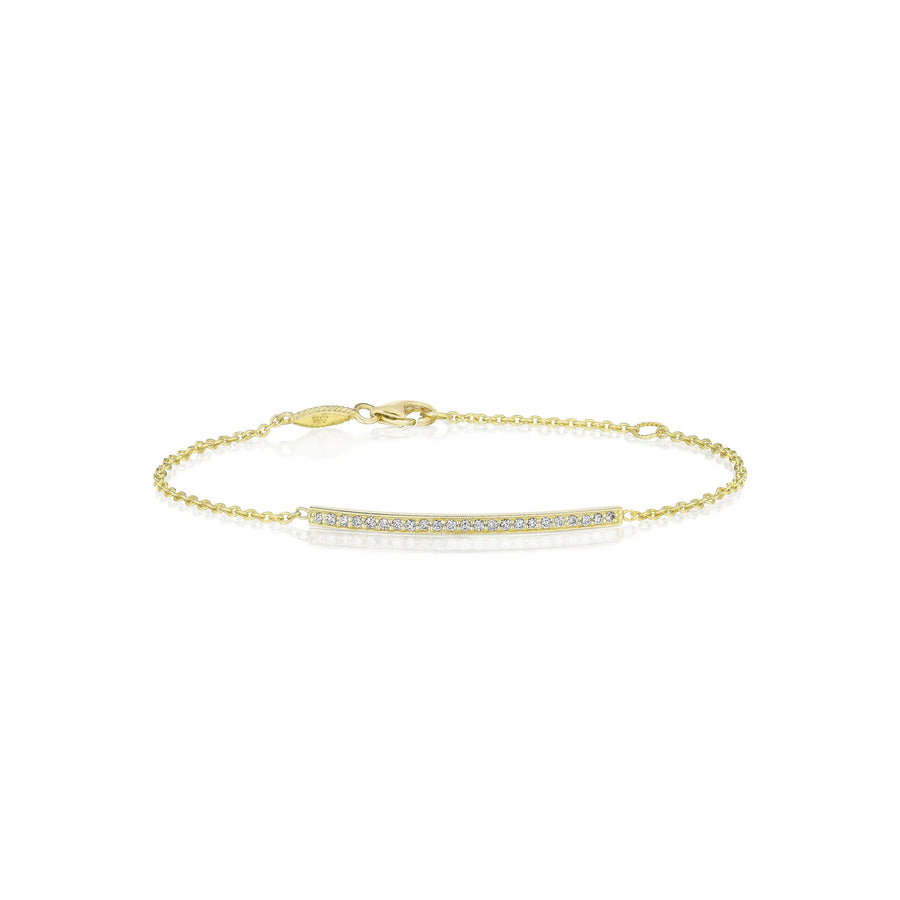 Forever Diamond Pave Bar Bracelet in 18K Yellow Gold, 7in