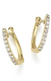 Diamond Baby Hoop Earring in 18K Yellow Gold