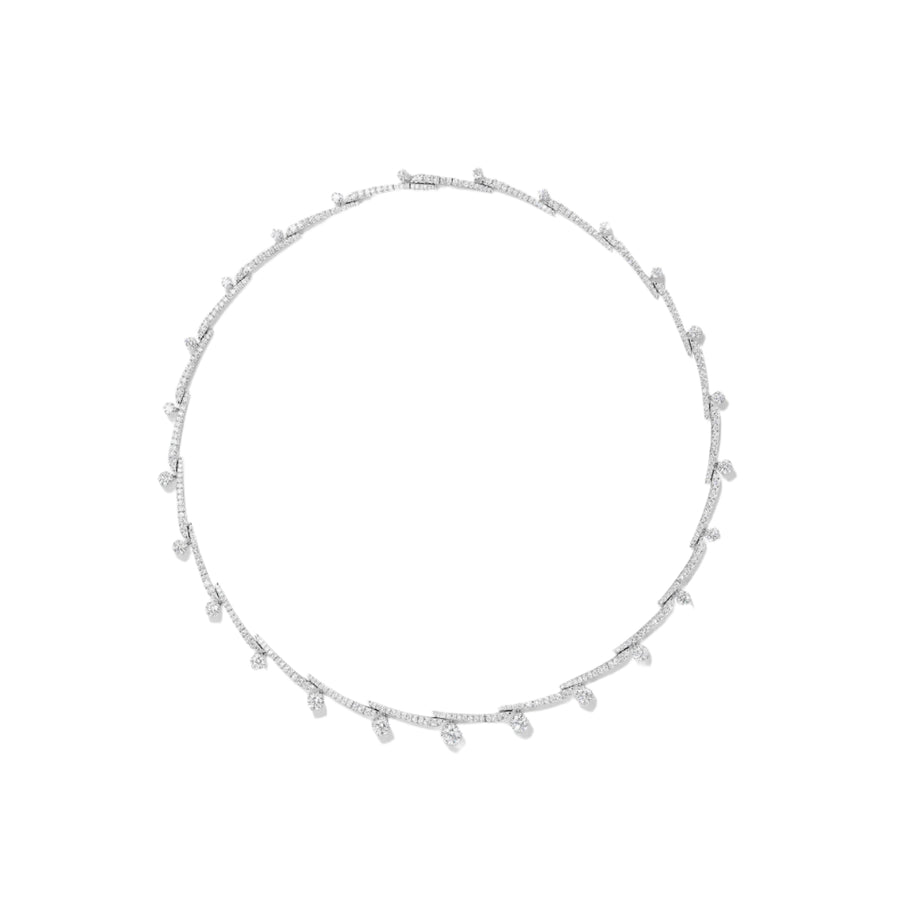 Vela 8.17ct Diamond Pave Necklace in 18K White Gold
