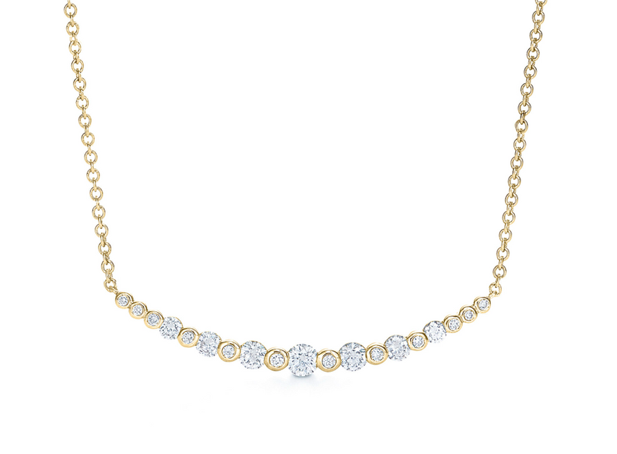 Lyric 0.49ct Diamond Bar Necklace in 18K Yellow Gold, 16"