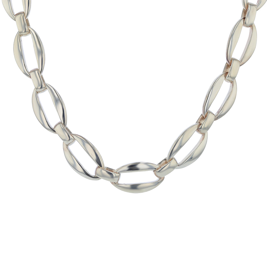 Oval Link Necklace in Sterling Silver 18"