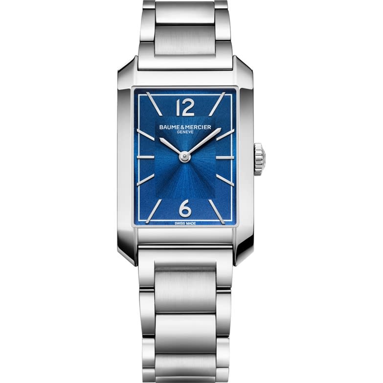 43x27mm Hampton Watch with Blue Dial in Stainless Steel, Bracelet