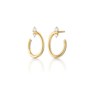 Galaxy Wrap 0.18ct Diamond Oval Hoop Earrings in 18K Yellow Gold