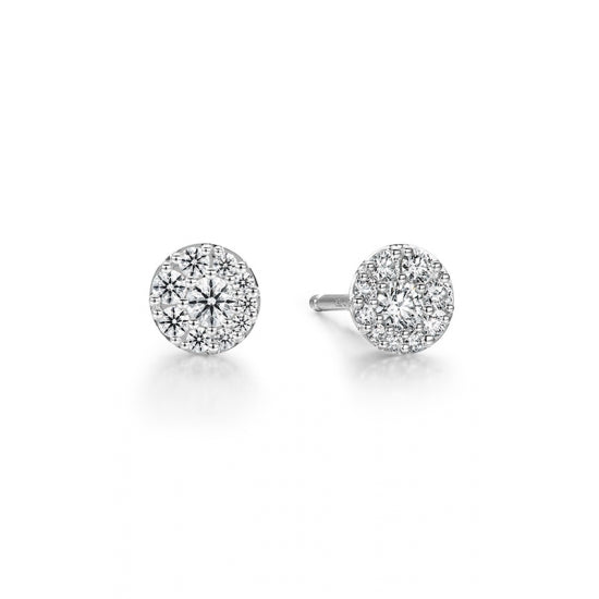 Tessa Diamond Cluster Stud Earrings in 18K White Gold