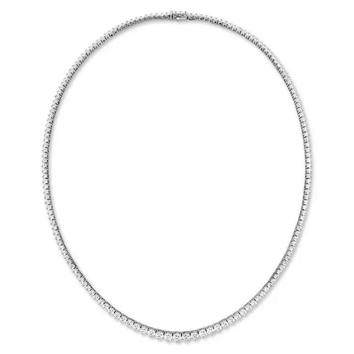 HOF Signature Diamond Graduated Line Necklace in 18K White Gold, 16"