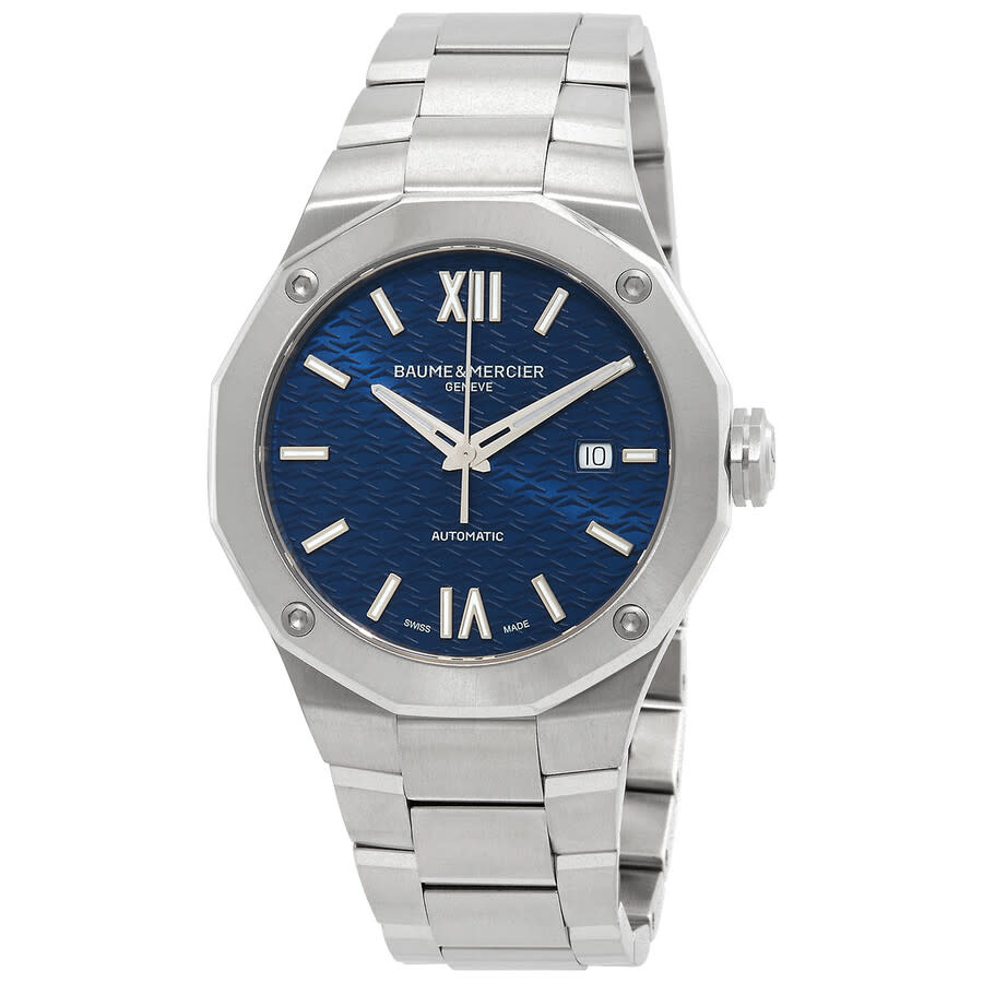 42mm Riviera Watch with Blue Dial in Stainless Steel, Bracelet