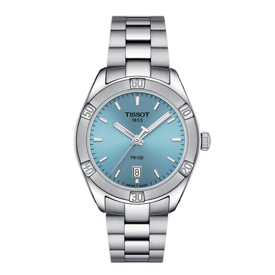 36mm PR 100 Lady Sport Chic with Light Blue Dial in Stainless Steel, Bracelet