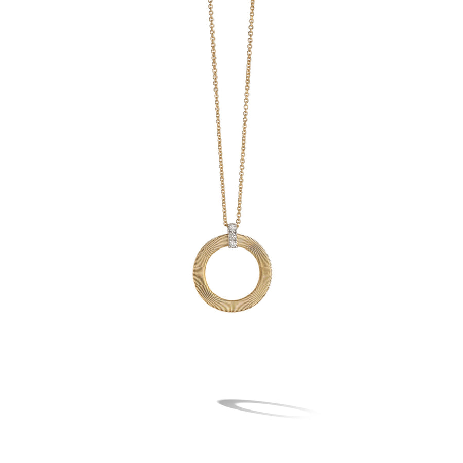 Masai 0.08ct Diamond Hand Coiled Pendant in 18K Yellow and White Gold, on 16.5-18" chain