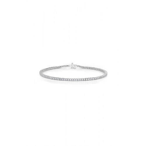 Classic 3.44-3.60ct Diamond 4-Prong Tennis Bracelet in 18K White Gold, 7"
