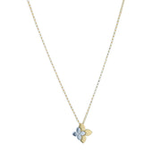 Tiny Princess 0.09ct Diamond Necklace in 18K Yellow and White Gold, 17" chain