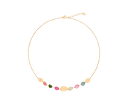 Lunaria Multi Color Tourmaline Necklace in 18K Yellow Gold, 16.5-18"