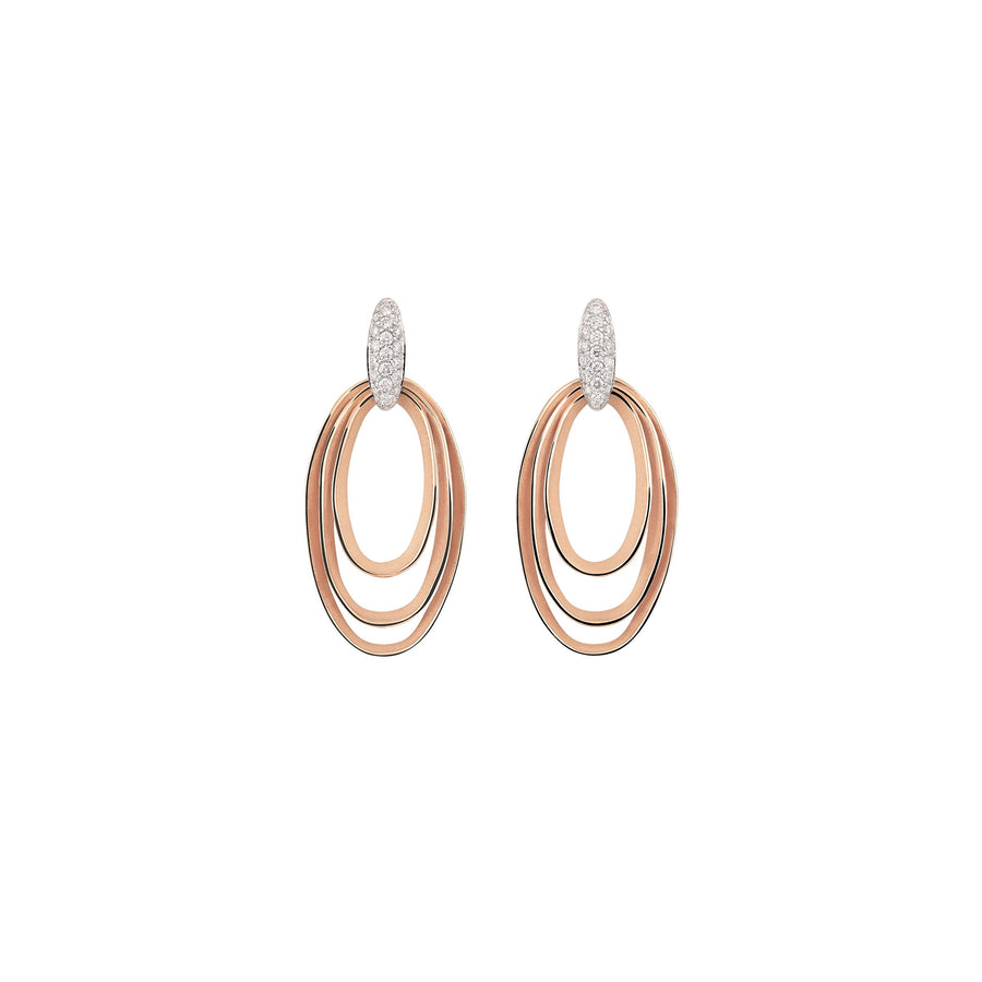 Dune Chic Pave 0.35ct Diamond Oval Drop Earrings in 18K Pink Champagne Gold