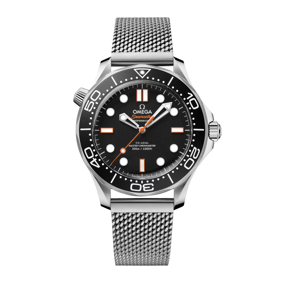 42mm Seamaster Diver 300M Watch with Black Dial in Stainless Steel, Bracelet