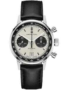 40mm American Classic Intra-Matic Auto Chrono Watch with White Dial in Stainless Steel, Strap