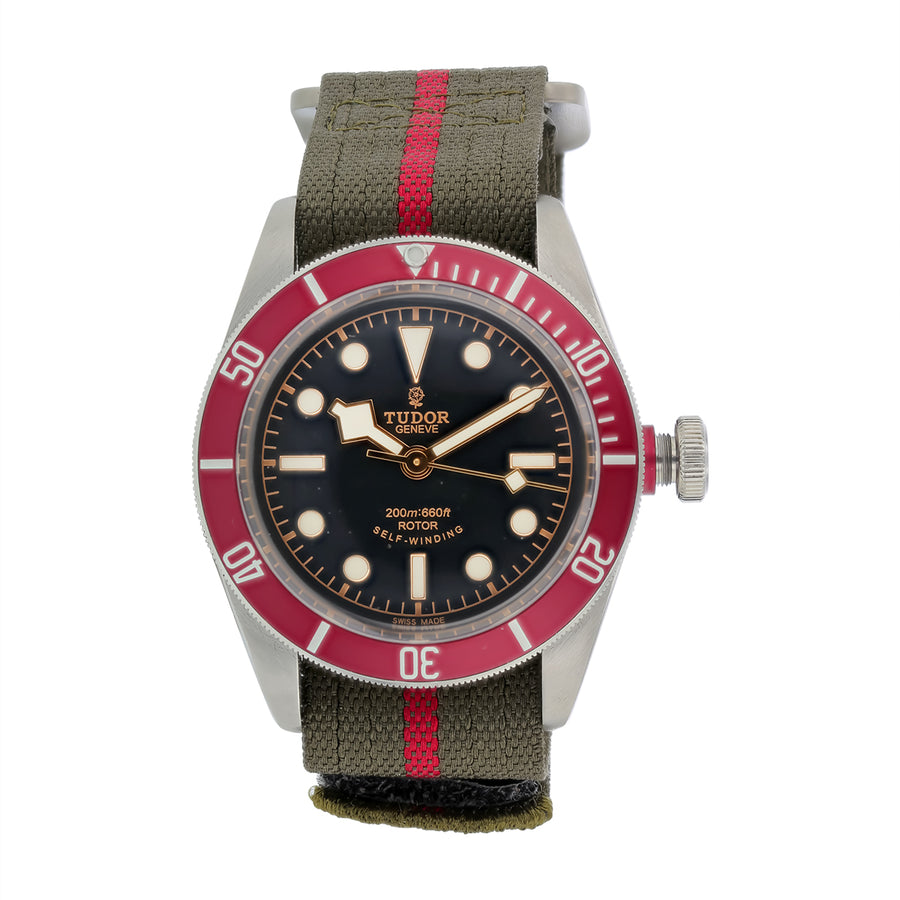 41mm Tudor Black Bay Watch with Black Dial in Stainless Steel, Strap