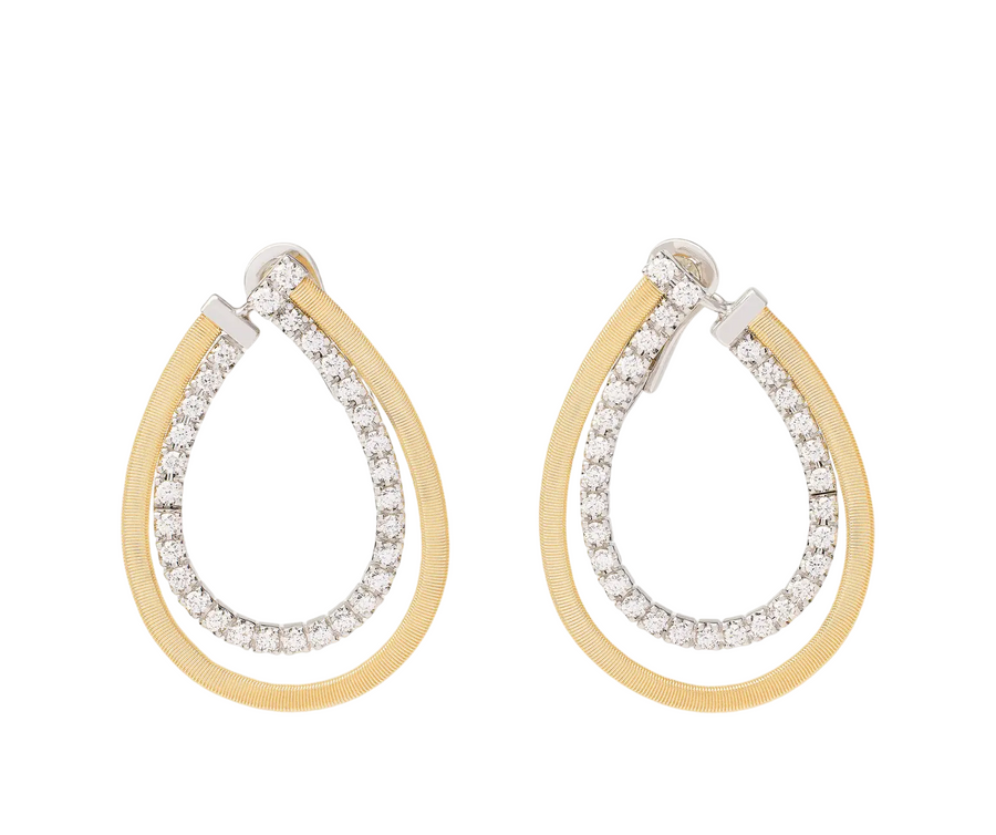 Masai 1.25ct Diamond Drop Earrings in 18K Yellow and White Gold