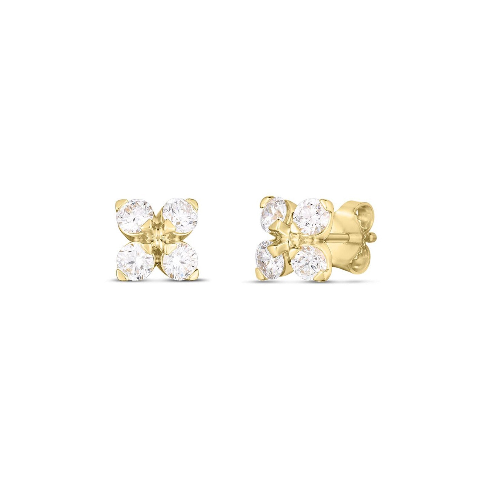 Love in Verona Diamond Stud Earrings in 18K Yellow Gold