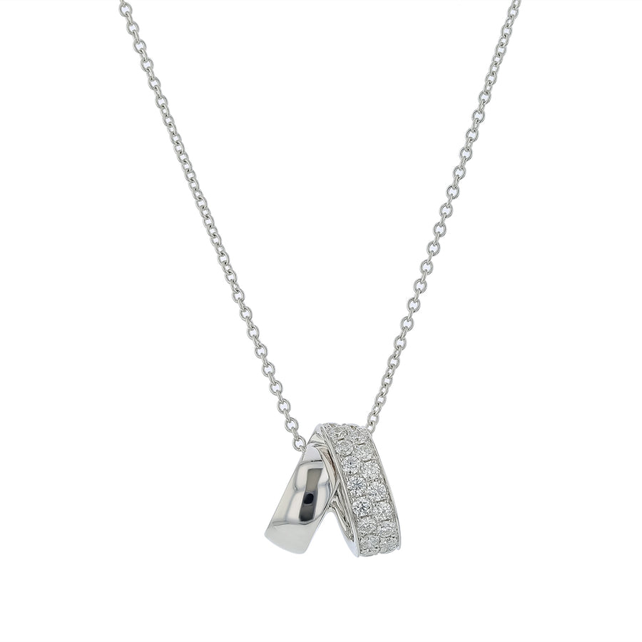 INSIDE/OUT 0.39-0.49ct Diamond Spiral Pendant in 18K White Gold, 18"