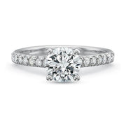 New Aire 0.40ct Diamond Shared Prong Ring Semi Mount in 18K White Gold and Platinum