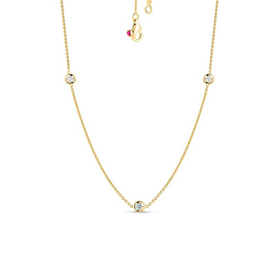 Diamonds by the Inch 0.38ct Diamond 3 Station Necklace in 18K Yellow Gold, 18"