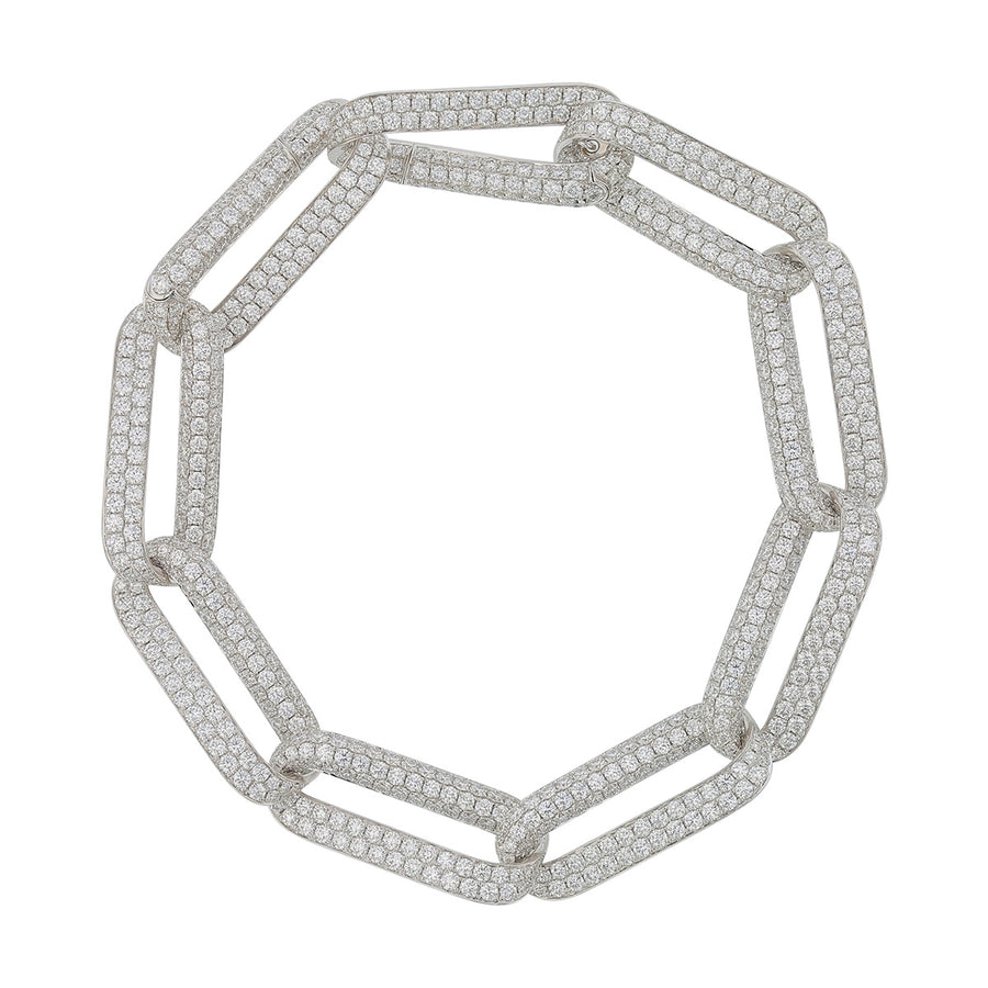 INSIDE/OUT 9.57ct Diamond Pave Link Bracelet in 18K White Gold, 7.5