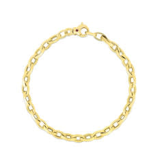 Almond Link Bracelet in 18K Yellow Gold, 7in
