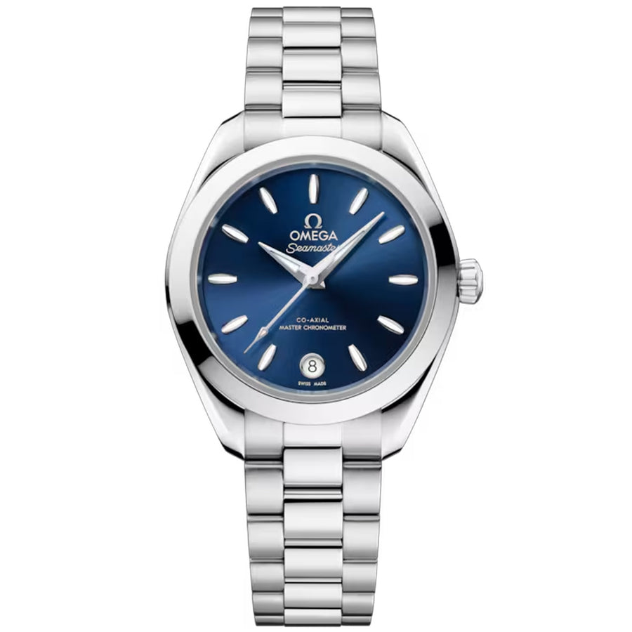 30mm Seamaster Aqua Terra Watch with Blue Dial in Stainless Steel, Bracelet