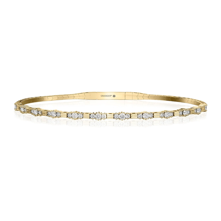 0.79ct Diamond Bangle Bracelet in 14K Yellow Gold