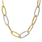 Jaipur 2.32ct Diamond Link Necklace in 18K Yellow and White Gold, 17.75"
