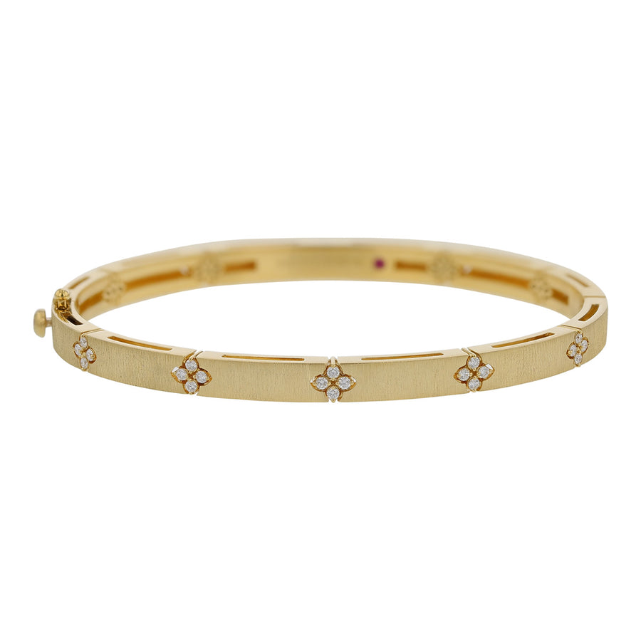Love in Verona Diamond Satin Bangle Bracelet in 18K Yellow Gold