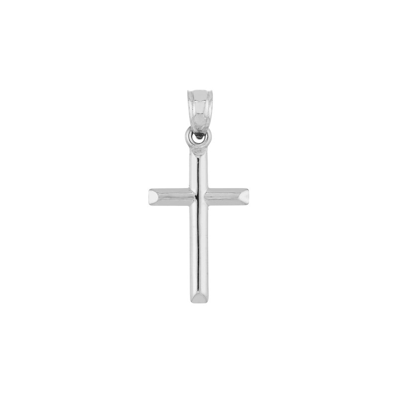 Polished Cross Pendant in 14K White Gold without Chain