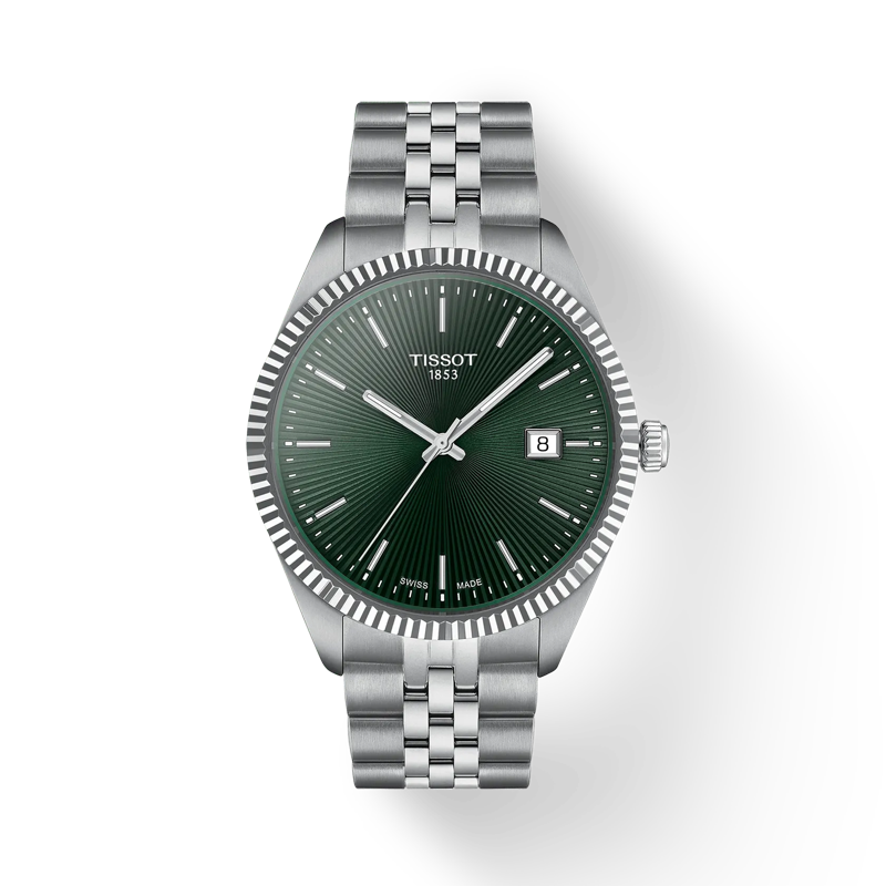 40mm Ballade Watch with Green Dial in Stainless Steel, Bracelet