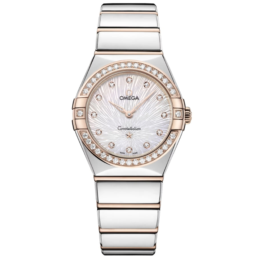 28mm Constellation Watch with Mother of Pearl Dial in Stainless Steel and 18K Rose Gold, Bracelet