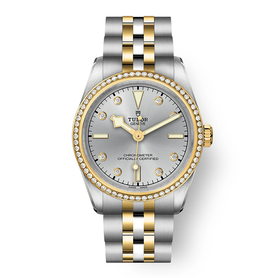 31mm Black Bay Watch with Silver Dial in Stainless Steel and 18K Yellow Gold, Bracelet