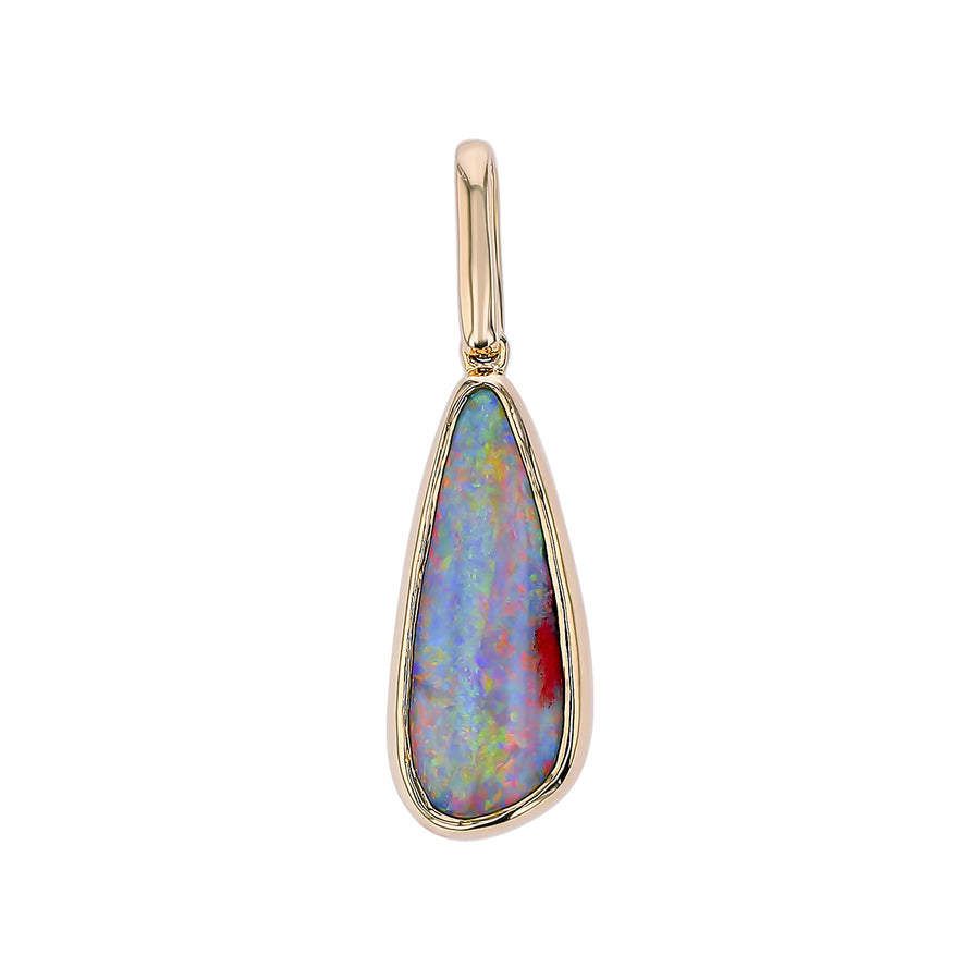 Australian Boulder Opal Pendant in 14K Yellow Gold, without chain