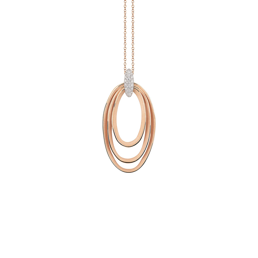 Dune Chic Pave 0.17ct Diamond Pendant in 18K Pink Champagne Gold, 18" chain