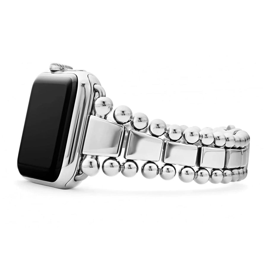 Smart Caviar Link Watch Bracelet in Stainless Steel, 8in