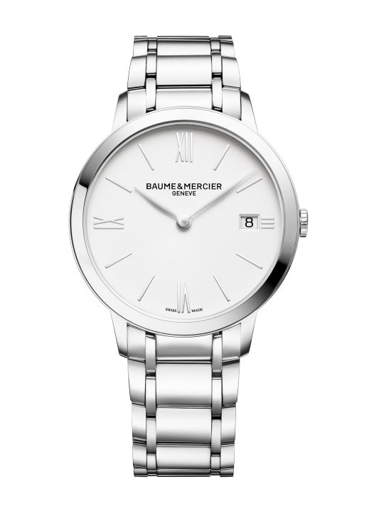 36.5mm Classima Quartz Watch with White Dial in Stainless Steel, Bracelet