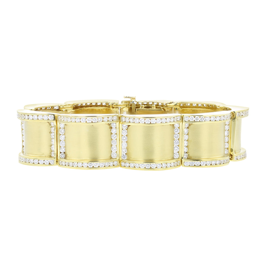Charles Krypell 7.00ct Diamond Vintage Link Bracelet in 18K Yellow Gold, 7.5"