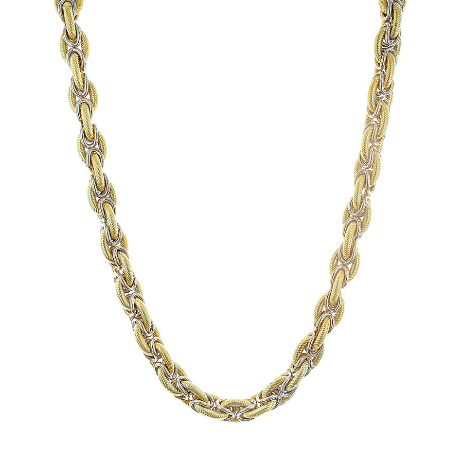 18K WHITE AND YELLOW GOLD 22" NECKLACE