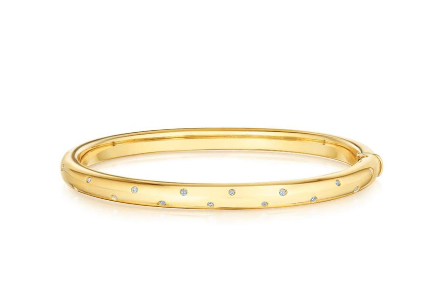 Orbit 0.15ct Diamond Bangle Bracelet in 18K Yellow Gold